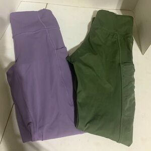 2 PAIRS WOMENS WORK OUT LEGGINGS SZ SM